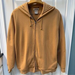 L.L. Bean Katahdin Iron Works Sherpa Lined Hooded Sweatshirt Tan Size XLT